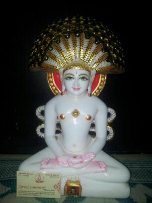  White Marble Lord Parshwanath Ji Statue In Bijapur