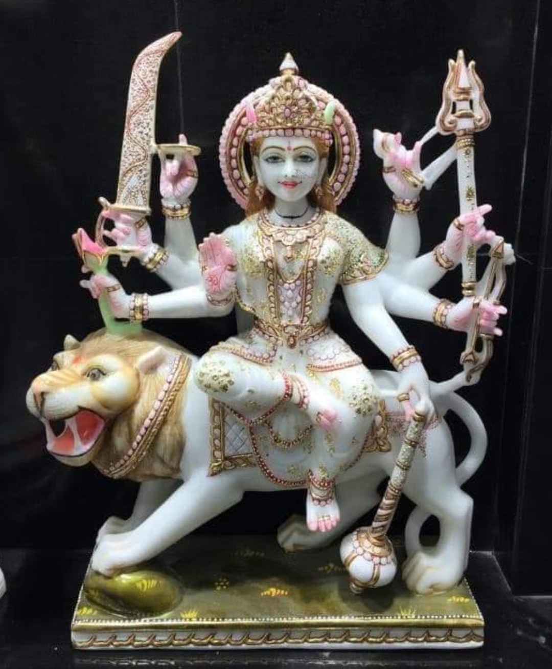 Marble Colored Durga Statue In Lohit