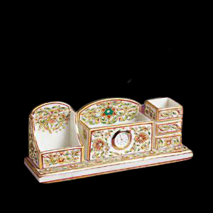 Marble Pen Holder With Watch In Bijapur