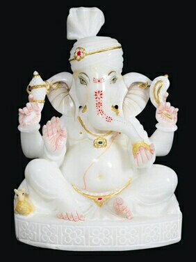 White Marble Lord Ganesh In Lohit