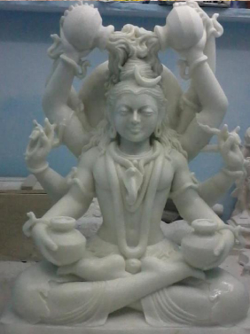 Marble Four Hand Shiv Statue In Bijapur