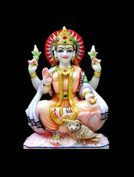 Marble Lakshmi Statue In Bijapur